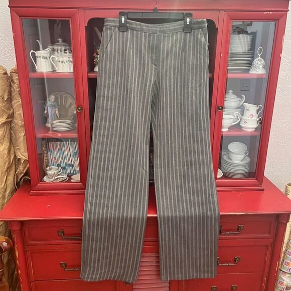 Vintage Giorgio Armani Wool Pinstriped 2pc Suit Grey White Size Italy 46 USA 10 - Picture 4 of 7